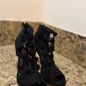 XOXO Black Cutout Heels